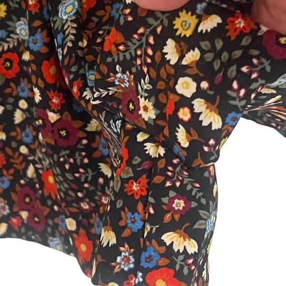 Zara Trafaluc Shorts Romper Size XS Jumpsuit Long Sleeve Floral Multicolor - Picture 8 of 11